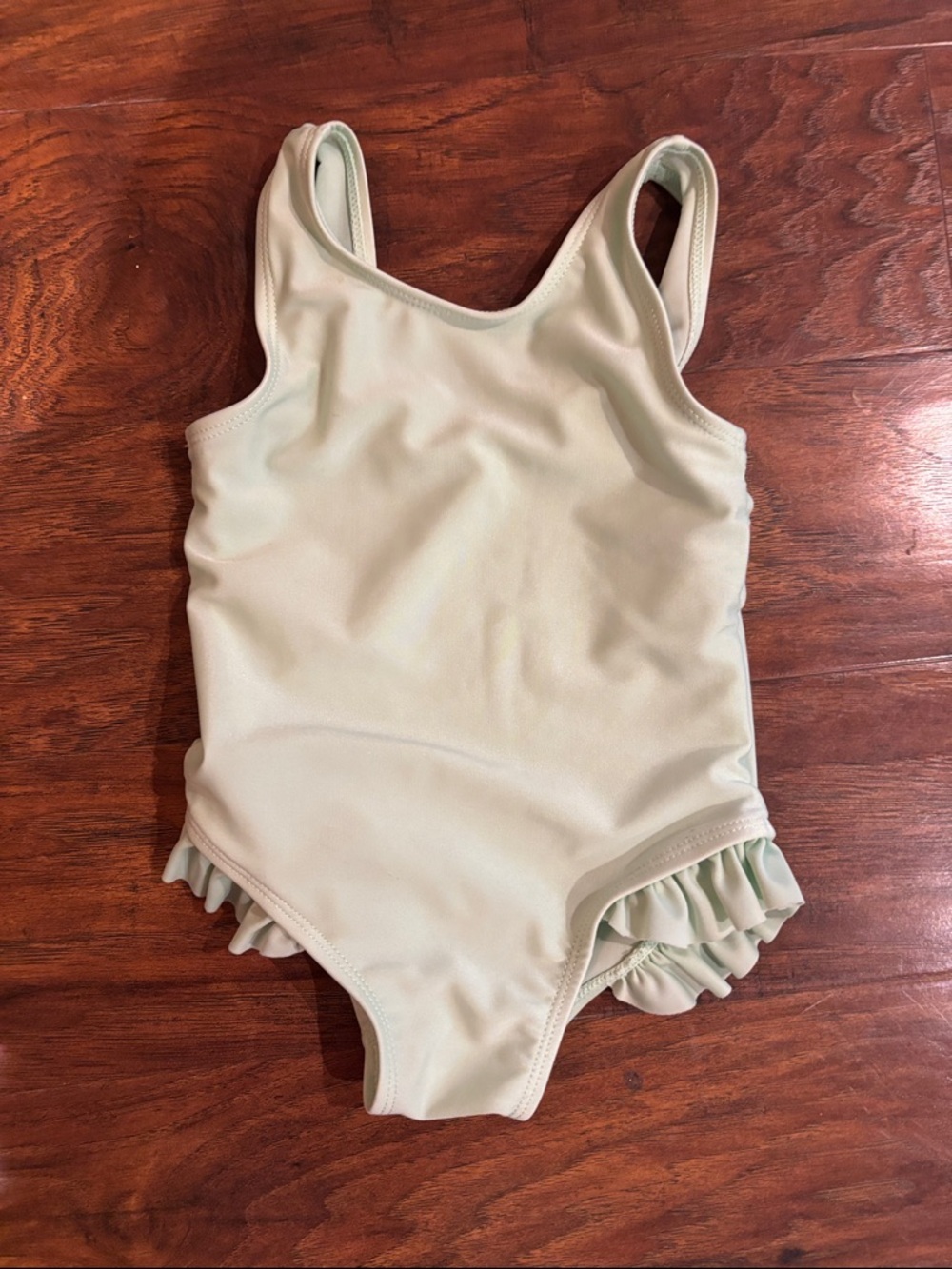 Girls' Ruffle Hem One-Piece Swimsuit - Soft Mint
